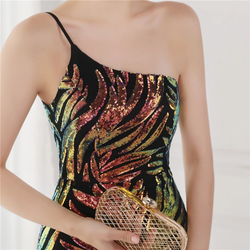 New Sequin Sequin Fairy Celebrity Party Party Evening Dress Sexy Long Toast Dress Bride view 6