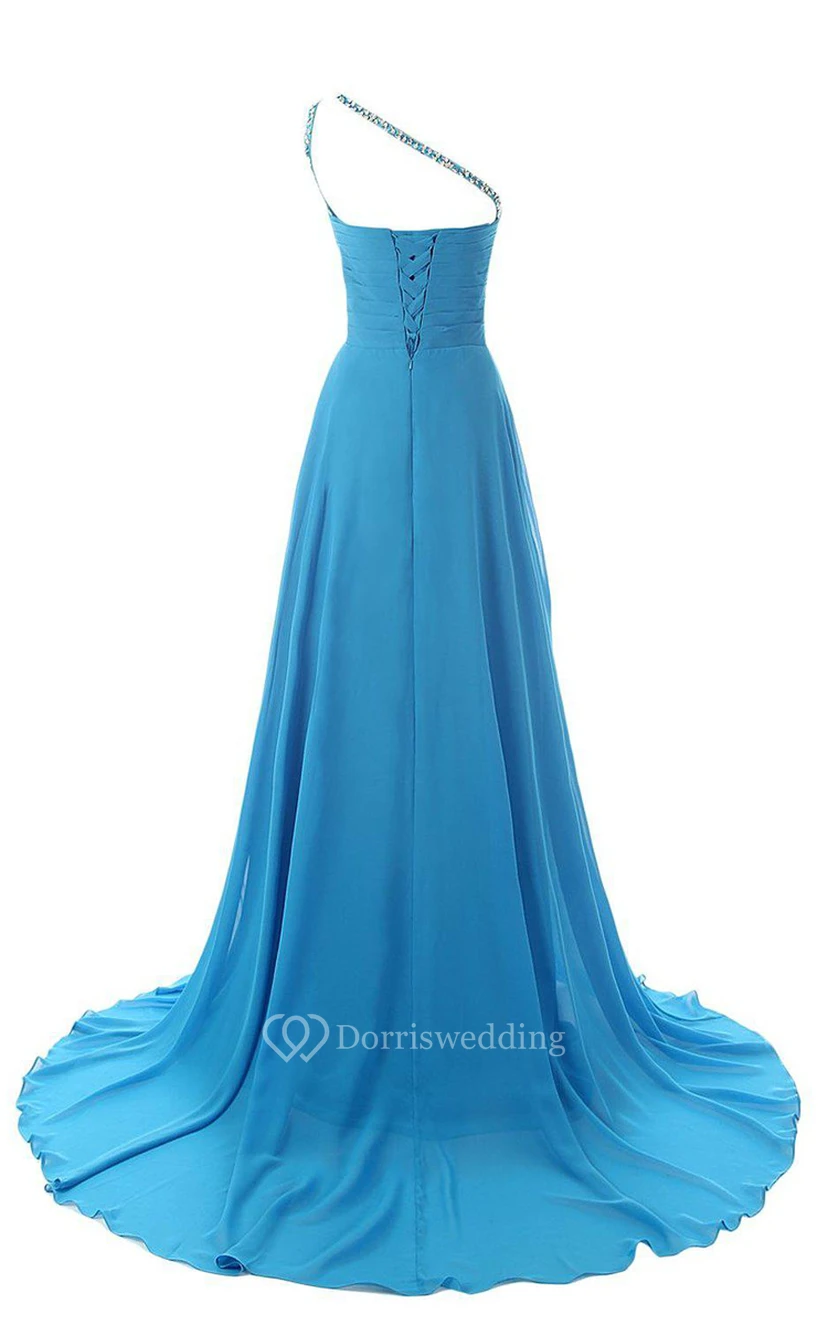 Robe asymétrique en mousseline avec détails perlés view 3