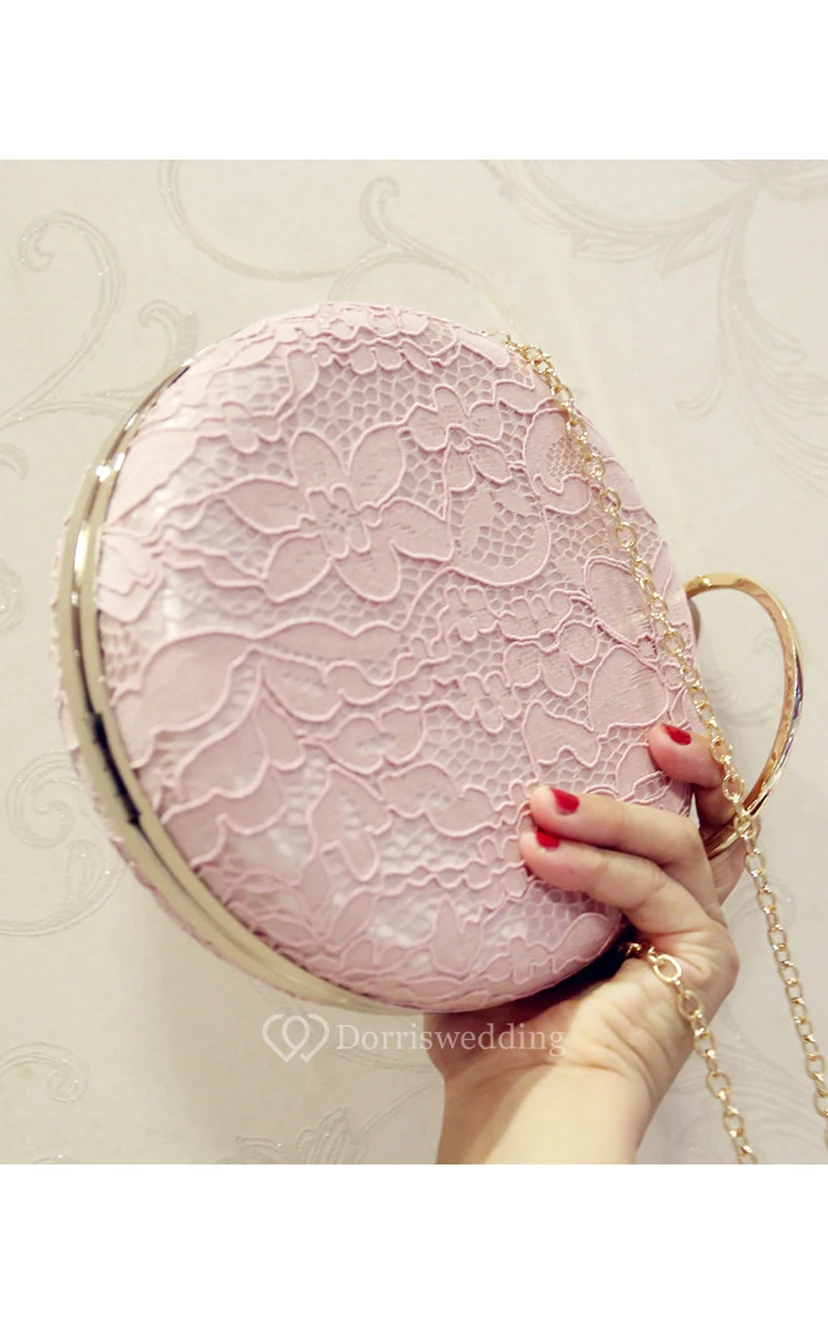 Round Laced Crystal Clutch view 2