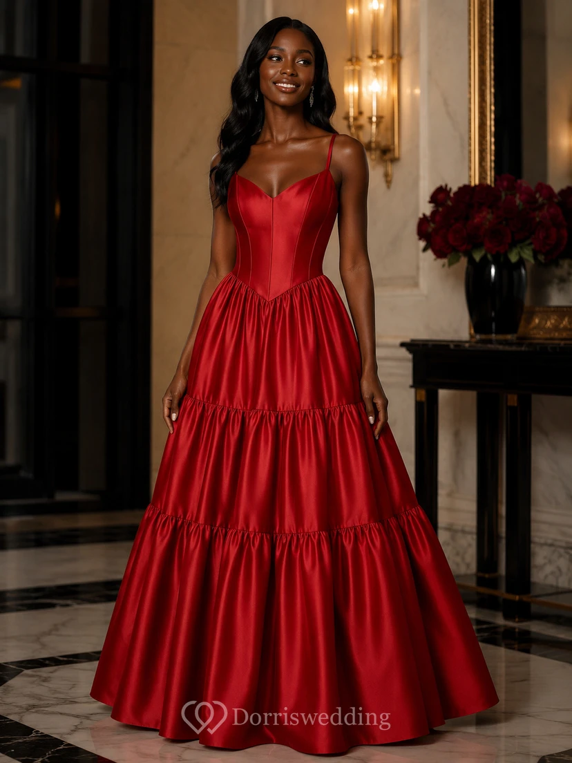 Spaghetti Pink A-line Floor-length Vintage Dress view 5