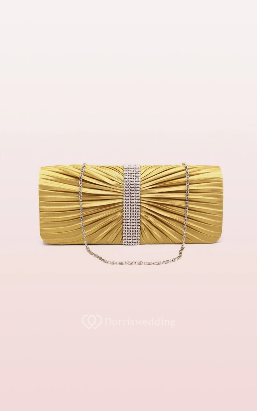 Ruching Rhinestone Handbag view 3