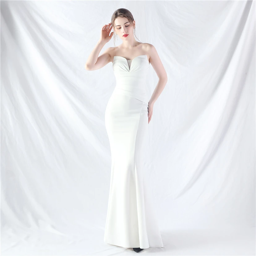 Craft Dress Sexy Off-Shoulder Wrapped Chest Satin Evening Dress view 58