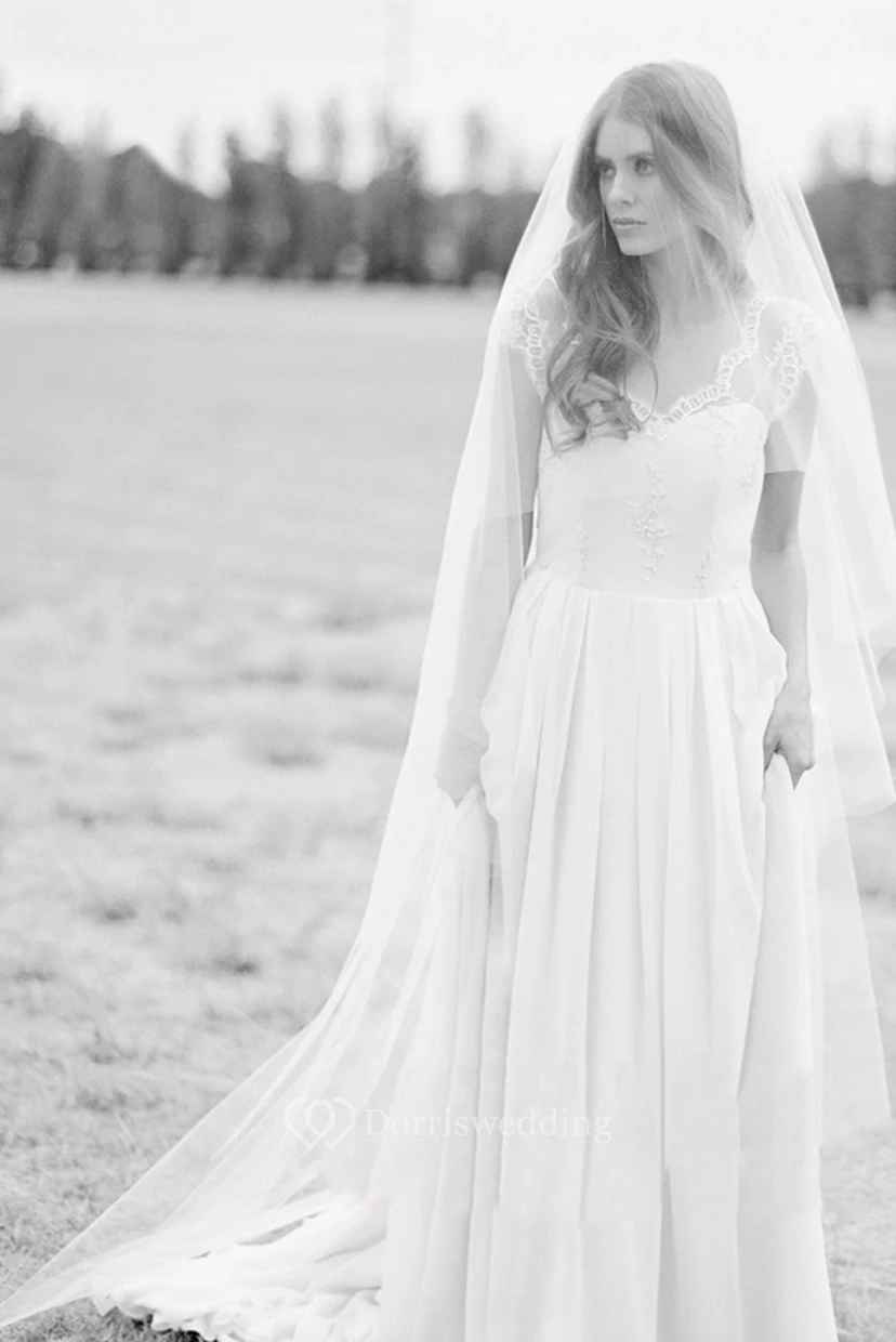 Simple Soft Super Fairy Long Wedding Veil view 3
