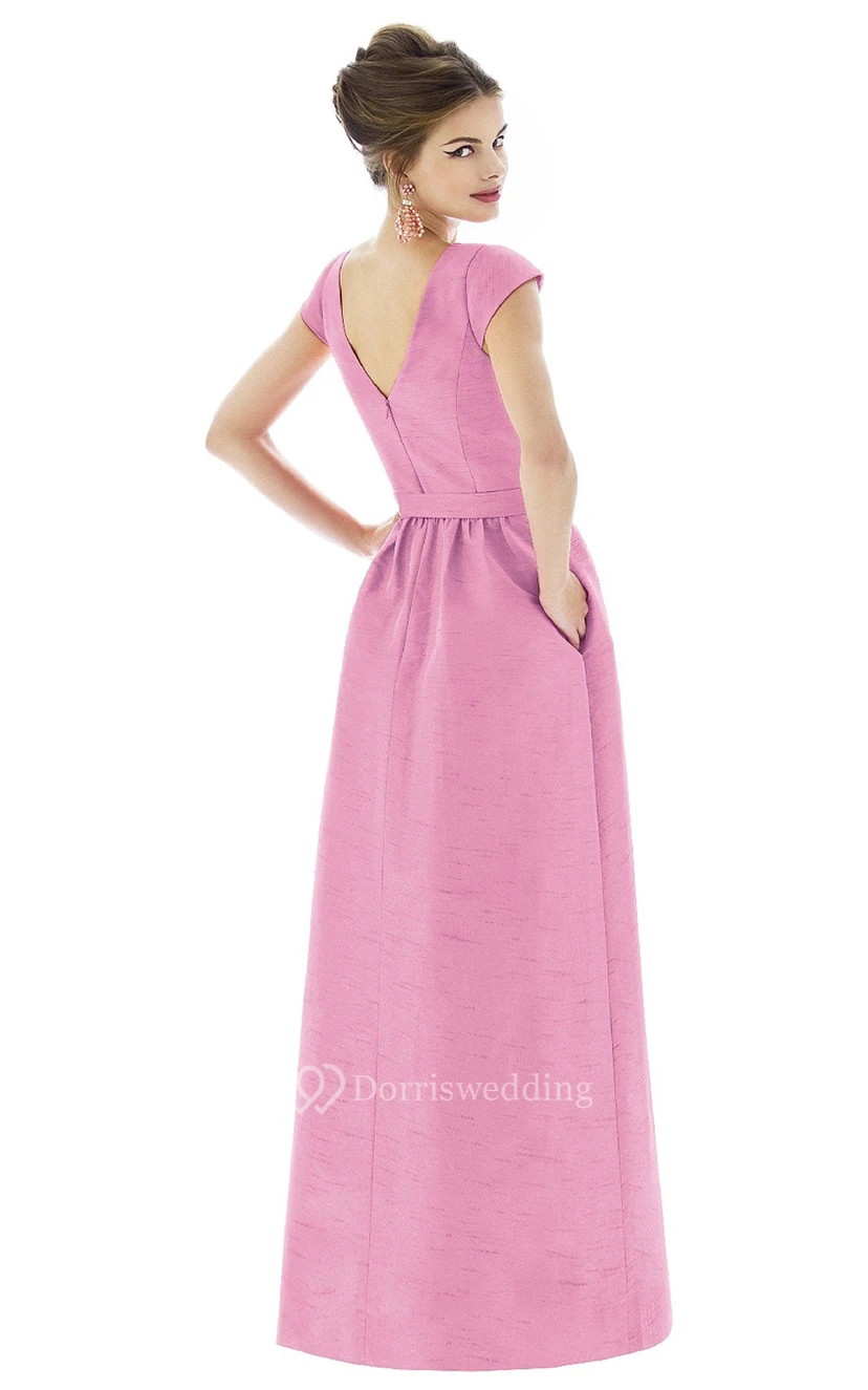 Satin Dress With Pockets And Short Sleeves view 3