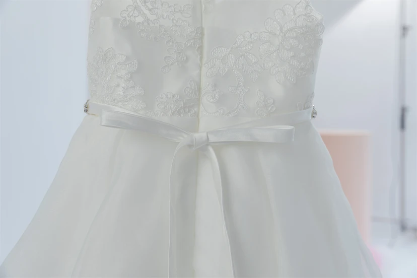 Adorable Short A-line Lace Beaded First Communion Flowergirl Dress view 6