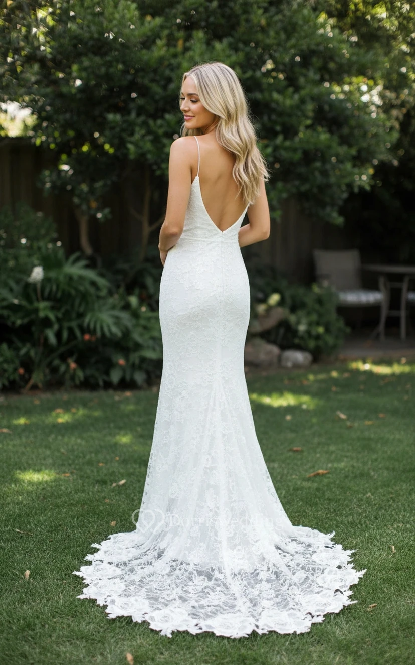Sexy Slit Summer Elopement Dress view 2