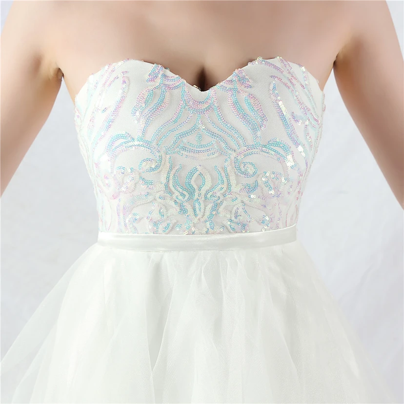 Kleid mit positionierten Blumenperlen und gespleißtem Netzstoff view 8