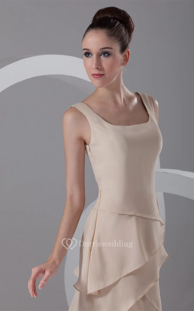 Gorgeous Maxi Sheath Square Chiffon Special Occasion Dresses view 4