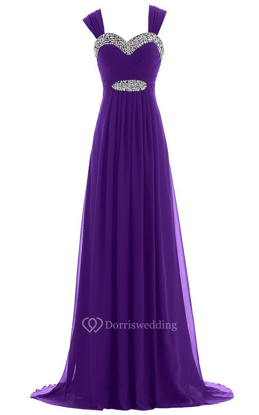 Sweetheart Beading Sweep Train With Zipper Back view 17