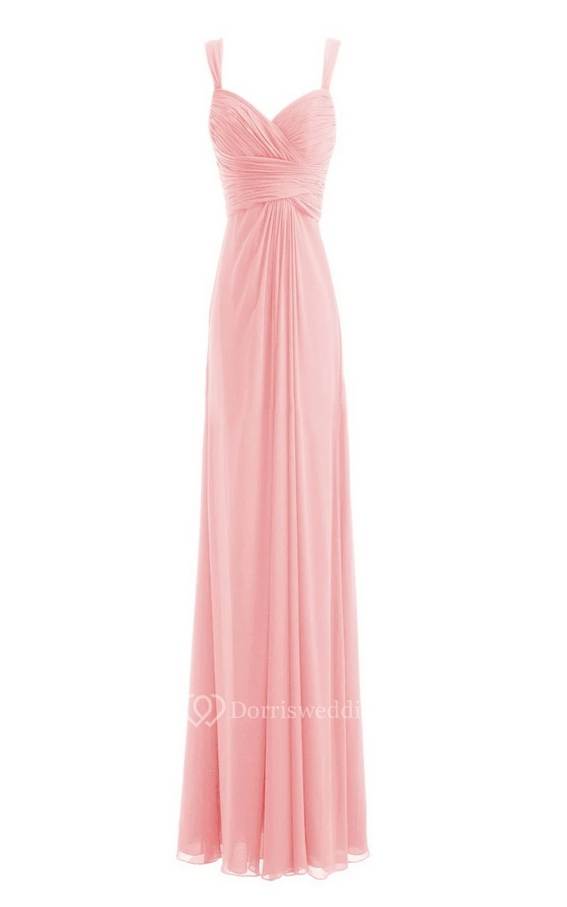 Sleeveless Empire Chiffon Dress With Criss-cross Ruching view 13