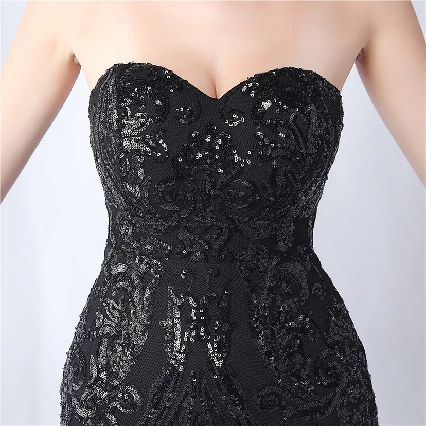 Positionierung Blumenschnitt Netz Pailletten Hochzeitsdinner Toast Party Abendkleid view 35