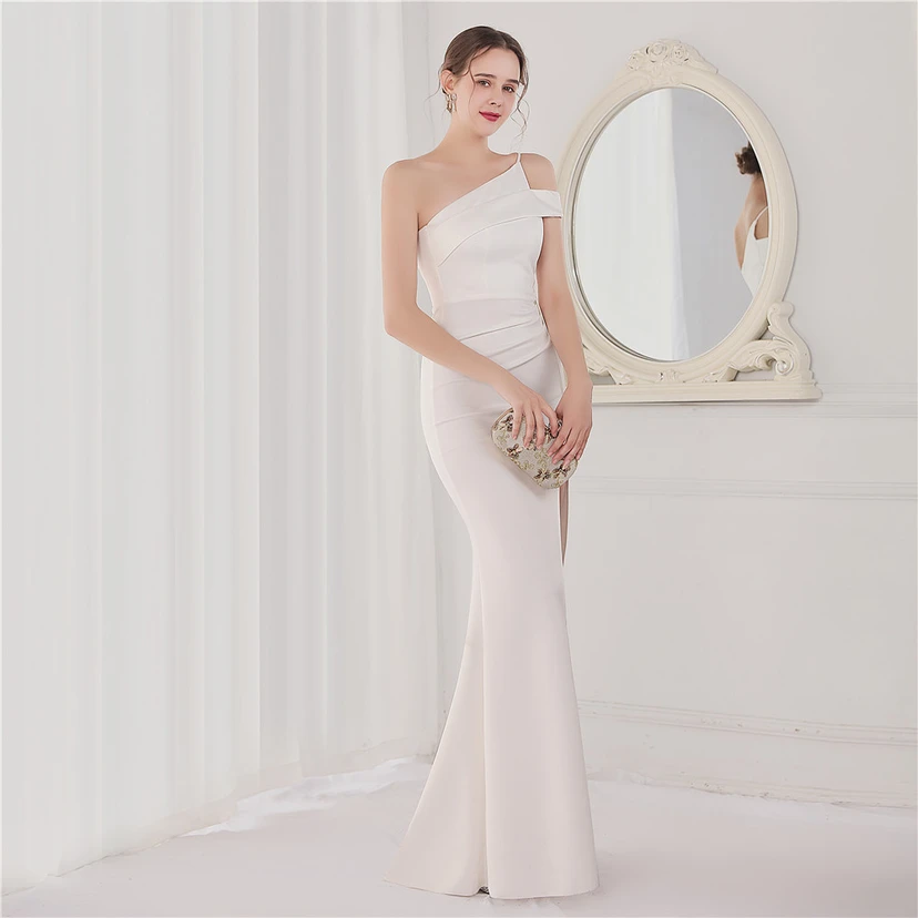 Toast Dress Bride Long Sleeveless Red Thank You Banquet Slim Fishtail Skirt Knot Wedding Car Model Exhibition Dress view 36
