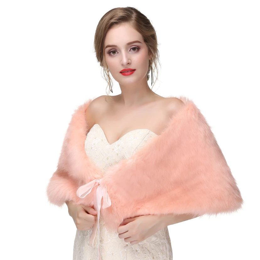 Bridal Winter Warm Wool Cape High-End Fur Wedding Dress Fox Fur Waistcoat view 4