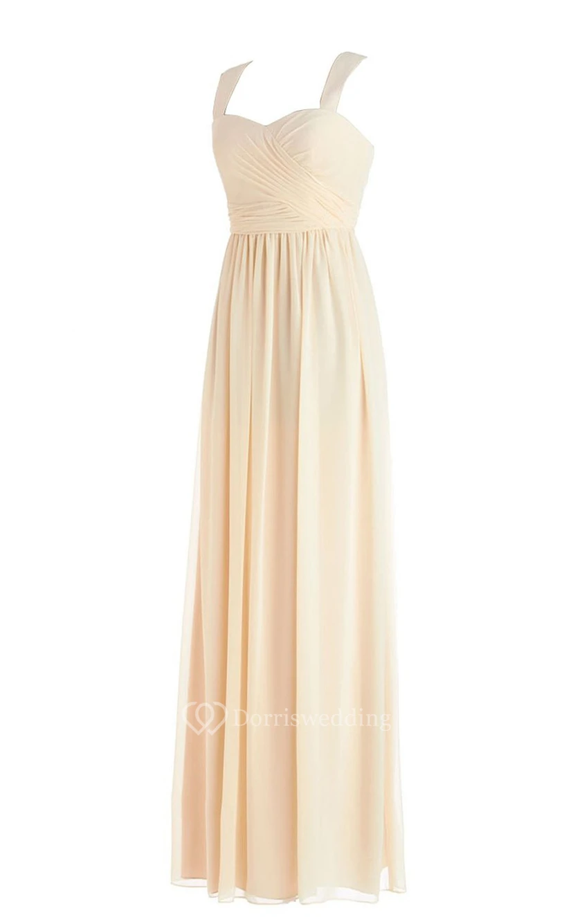 Straps Criss-cross Sheath Gown With Zipper Back view 2