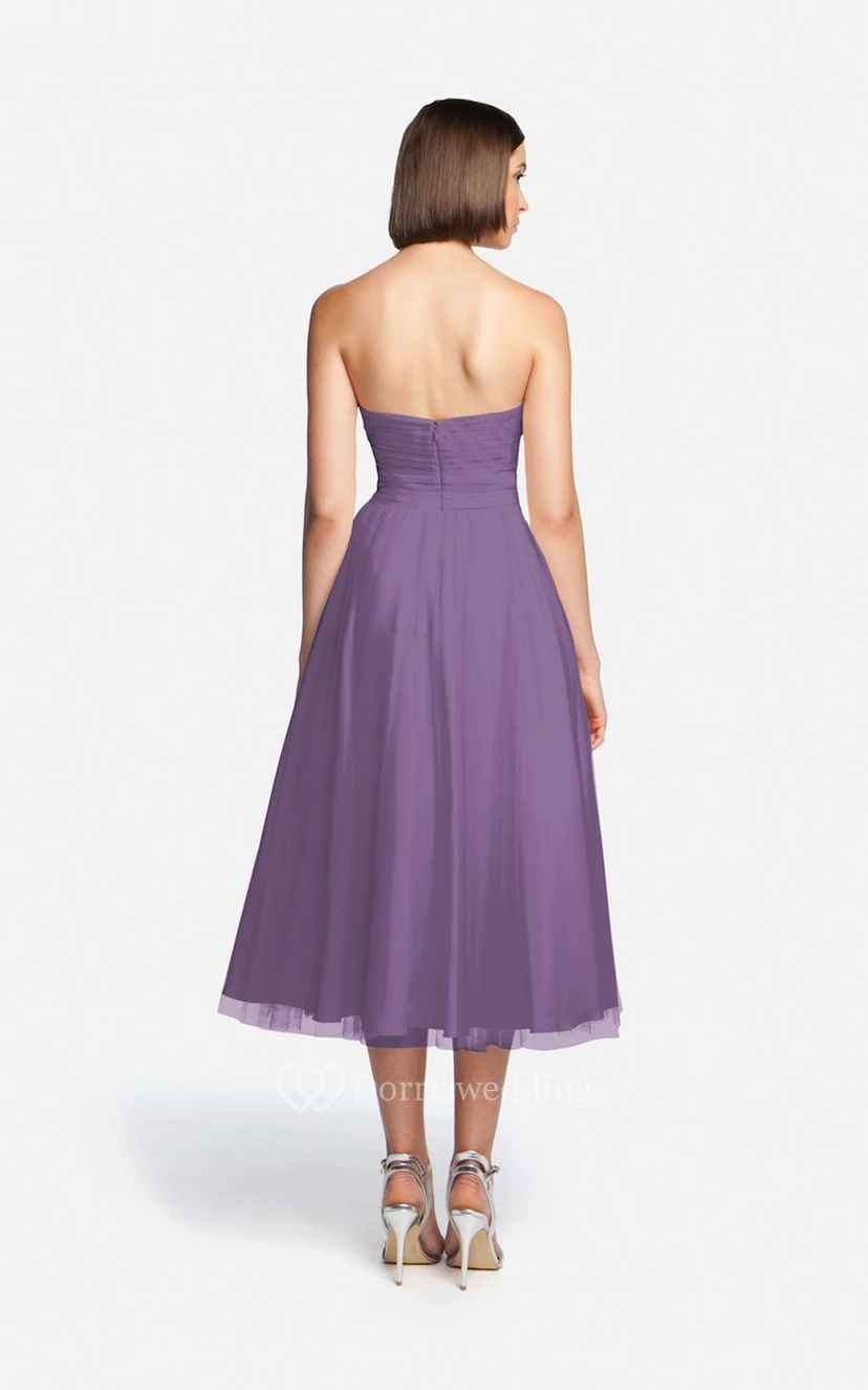 Tulle Tea-Length Angelic Dress With Sweetheart Neck view 5