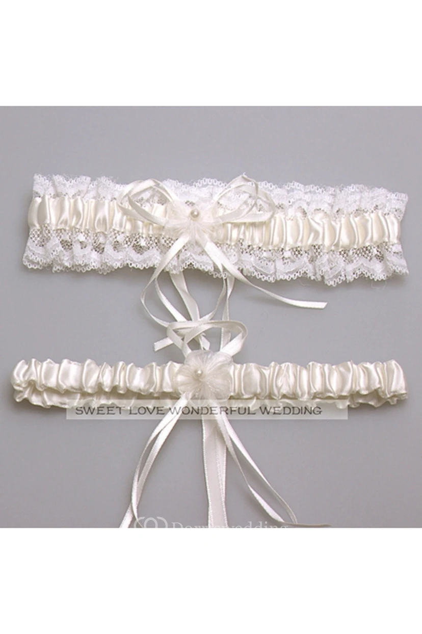 Brautstrumpfband im Western-Stil mit Blumen, Spitze und Schleife, elastisch, 40-58 cm (16-23 Zoll) view 2