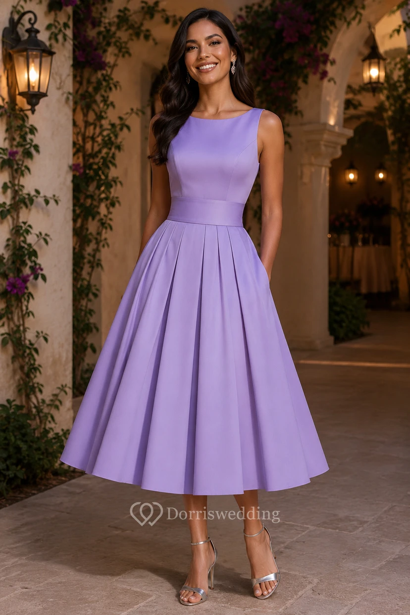 Simple Pleated Knee-Length Frock view 10