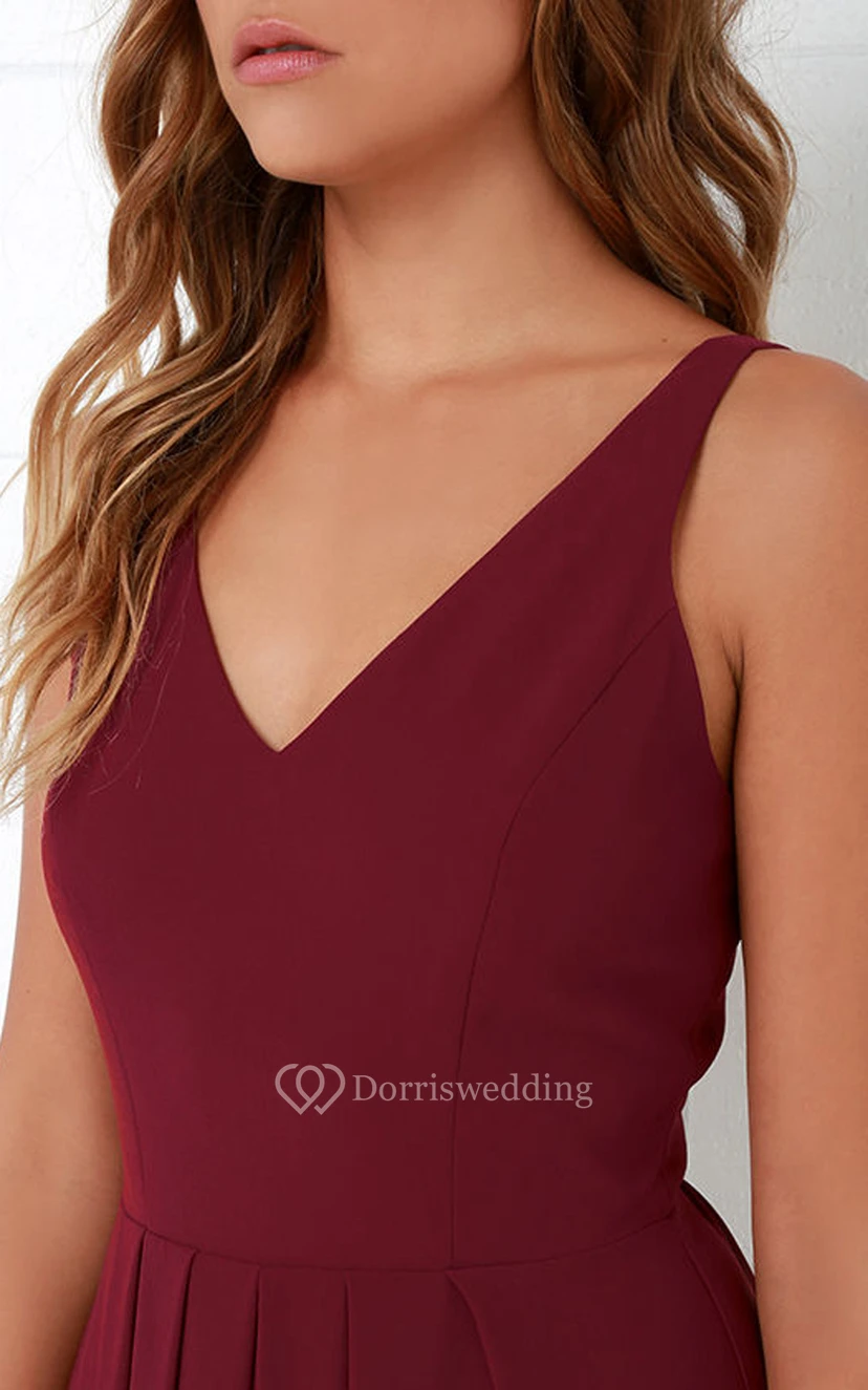 Chiffon Long Simple Sleeveless Dress With Front Split view 8