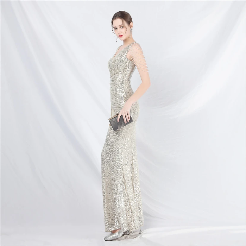 Cross-Border Dress Crafted Custom-Made Beaded Sequined Long Evening Dress view 32