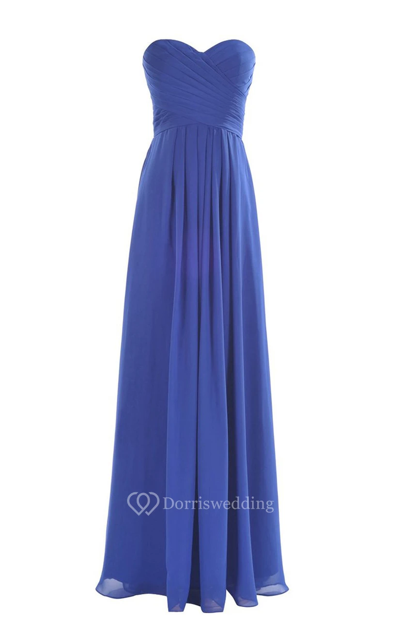 Sweetheart Criss-cross Chiffon A-line Dress With Lace-up Back view 31