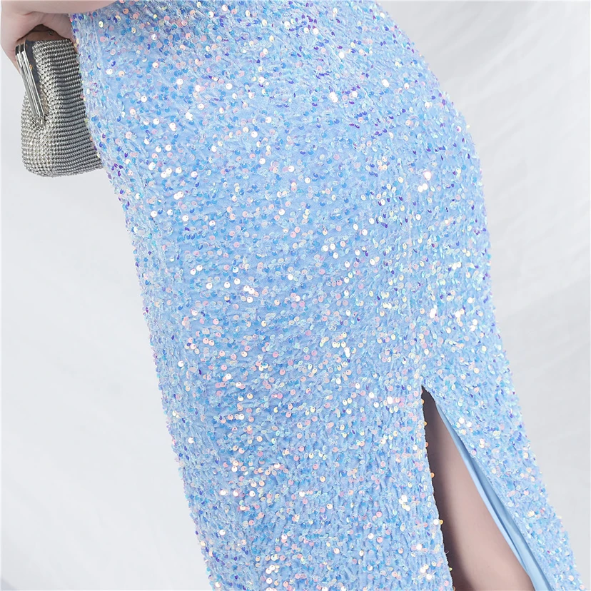 Craft Sequined Velvet Bottom Imitation Handmade Fantasy Sequin Evening Dress Daily Mini Dress view 58