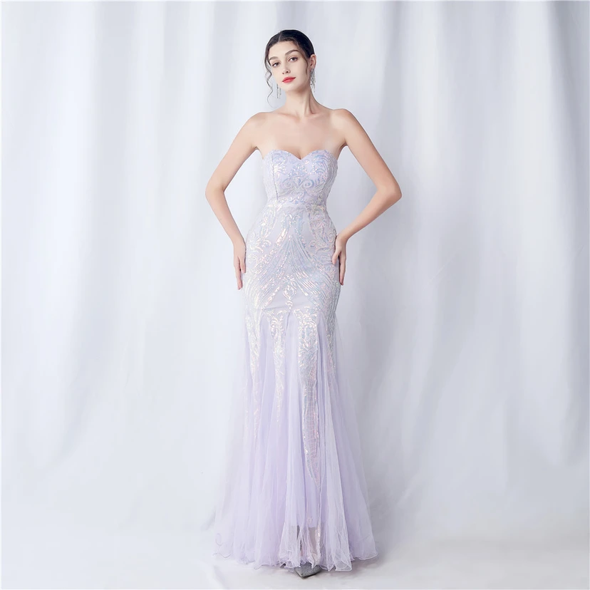 Positionierung Blumenschnitt Netz Pailletten Hochzeitsdinner Toast Party Abendkleid view 38