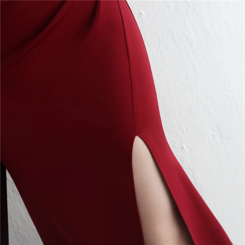 Satin-Kleid, schmal geschnitten, schulterfrei, lang, für festliche Anlässe wie Dinnerpartys, Hochzeiten oder Ausstellungen von Automodellen view 8