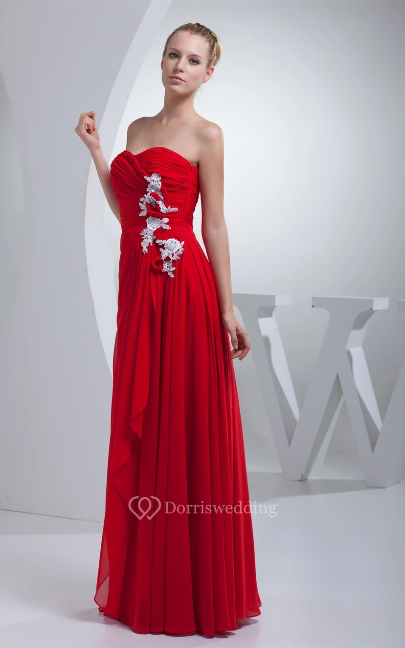 Sweetheart Maxi Criss-Cross Appliques and Dress With Pleated view 5