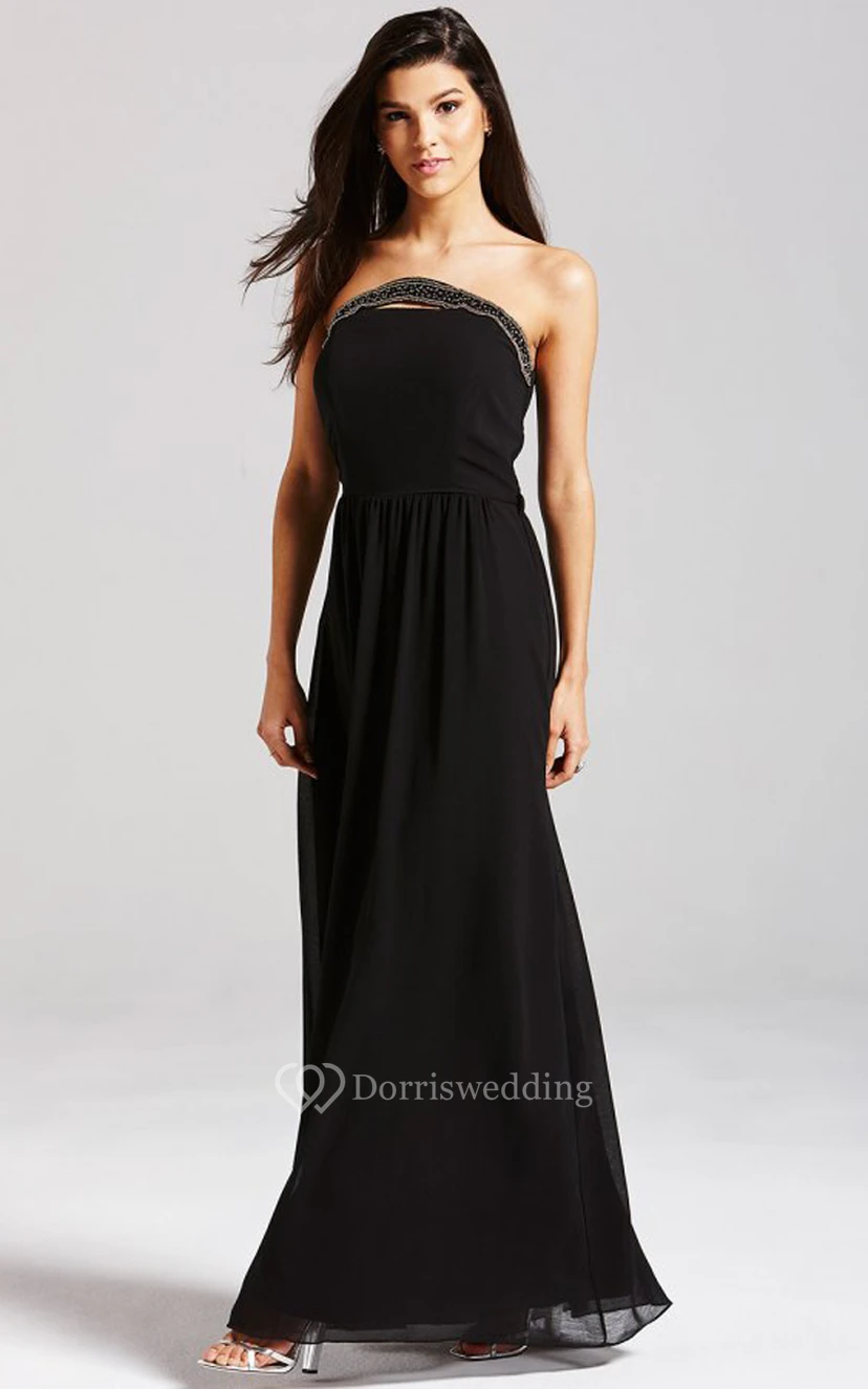 Scalloped Neckline Gown With Beading Details view 3