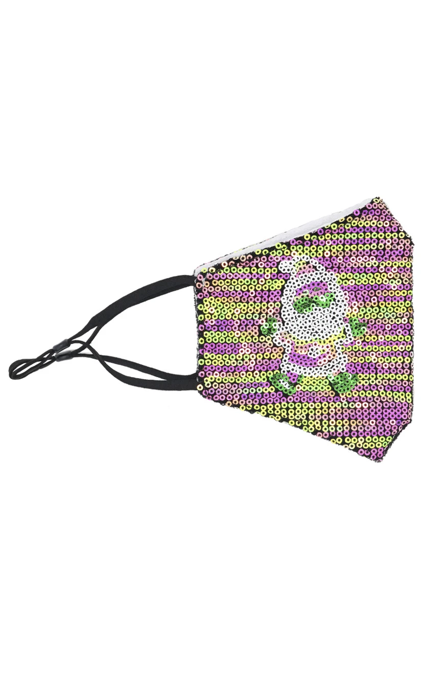 Non-medicial Sequin Christmas Cotton Reusable Face Mask In 7 Colors view 8
