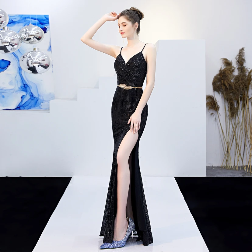 Märchenhaftes, verträumtes Promi-Party-, sexy, langes, schlankes Abendkleid mit Meerjungfrauenschnitt view 46