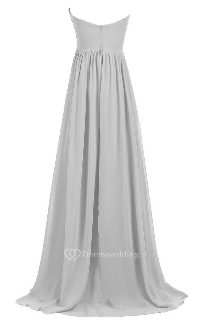 Sweetheart Empire Long Gown With Sequined Bodice view 12