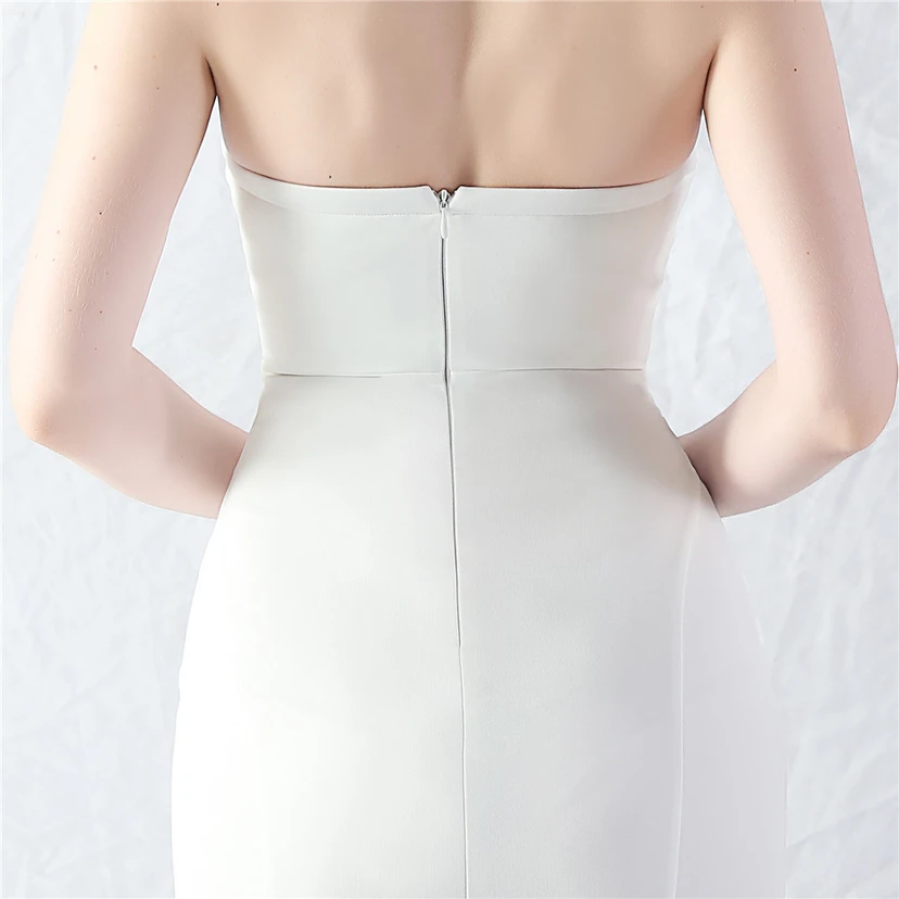 Vestido de noche de satén de alta gama con cola vertical pequeña y chaleco de espina de pescado de estilo palacio, de gran resistencia y cintura ajustada. view 43