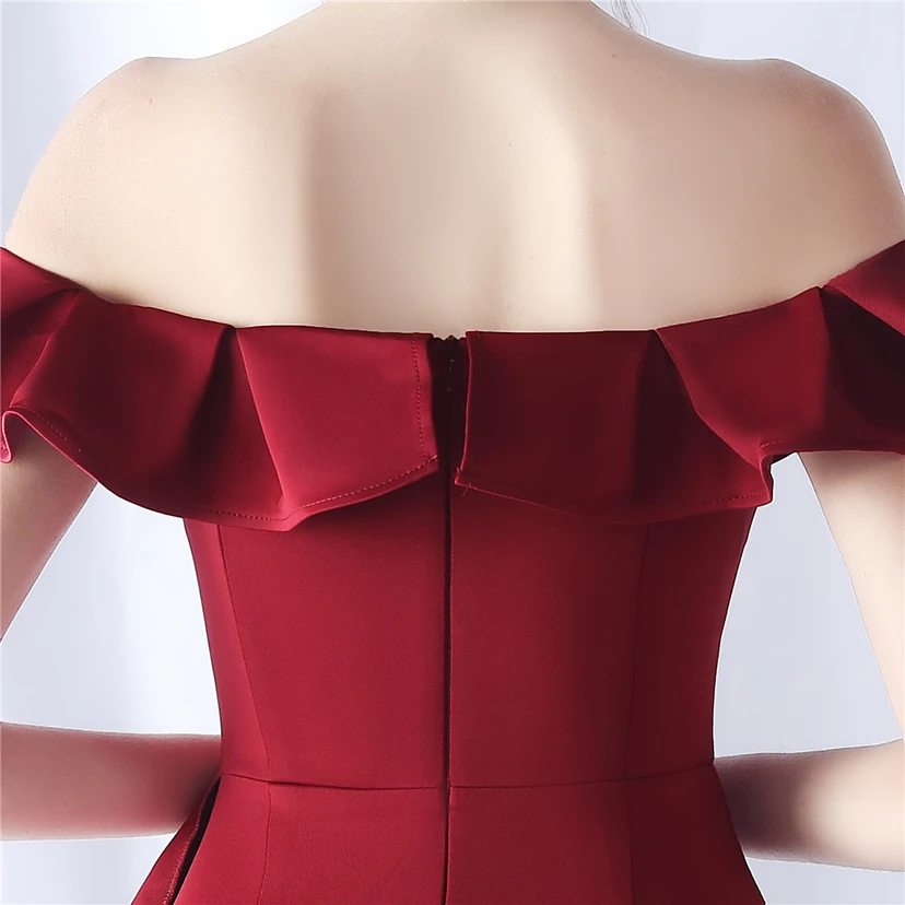 Exhibition Etiquette Bridesmaid Satin Sling Tube Top Evening Dress view 25