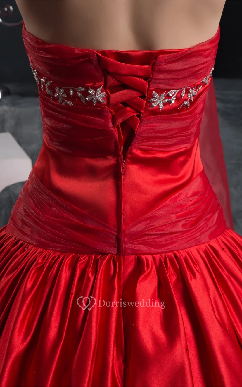 Flamboyant Ruched Sweetheart Draping and Ball-Gown With Embroideries view 6