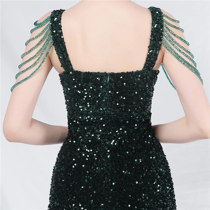 Craft Sequined Velvet Bottom Imitation Handmade Fantasy Sequin Evening Dress Daily Mini Dress view 67