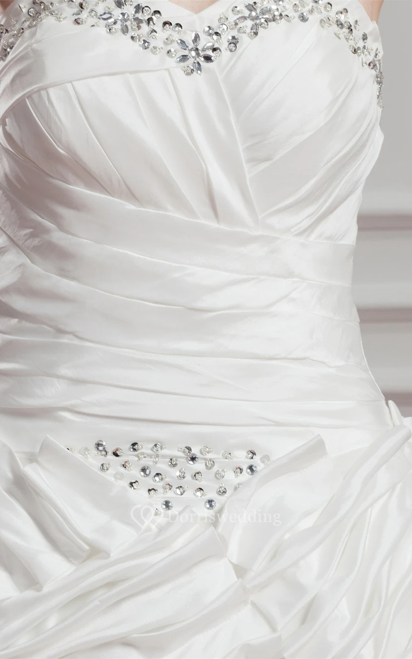 Sweetheart A-Line Ruched Gown With Stress view 4