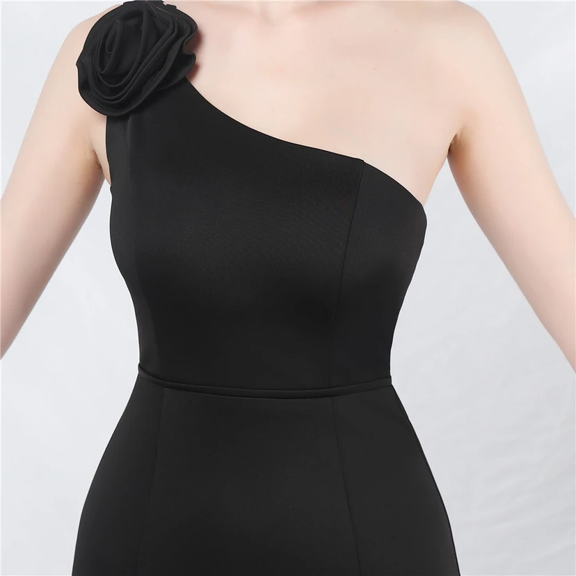 Unique Fashion Flower Design Simple And Elegant One-Shoulder Long Dress High-End Evening Dress view 53