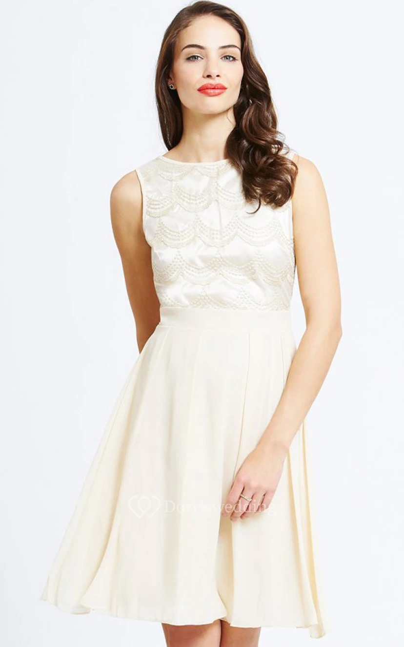Graceful Short Tank Style Dress With Back Zipper view 3
