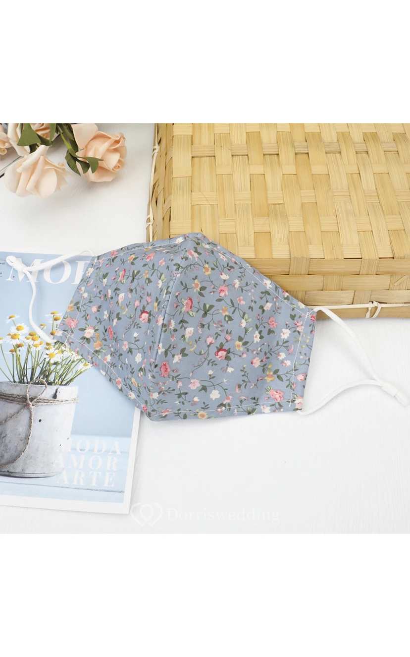 Non-medicial Floral Printed Cotton Reusable Face Mask In Multiple Colors view 8