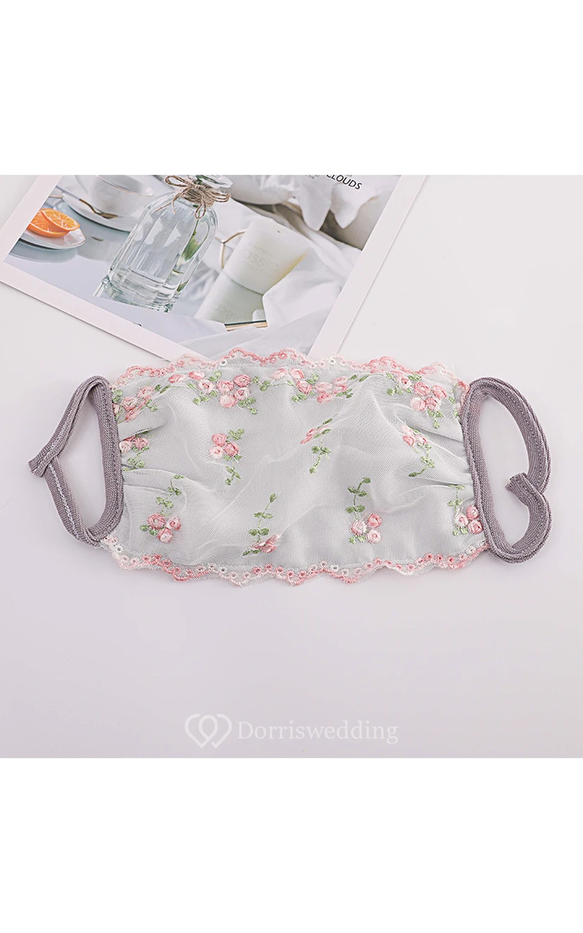 Non-Medical Chiffon Embroidery Face Masks view 3