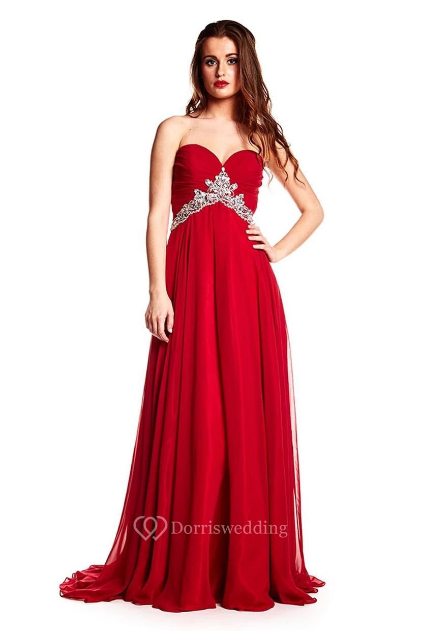 Mermaid Floor-Length Beaded Sleeveless V-Neck Satin Prom Dress With Deep-V Back view 4