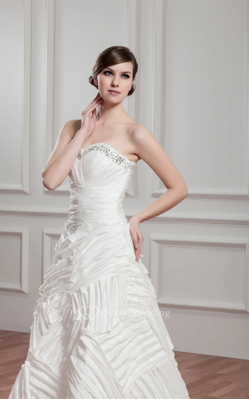 Sweetheart A-Line Ruched Gown With Stress view 6