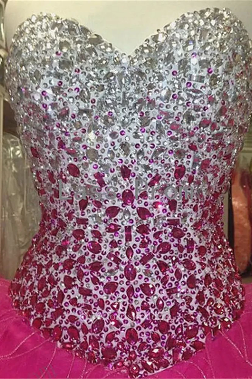 Ärmelloses, bodenlanges Tüll-Ballkleid mit Herzausschnitt view 4