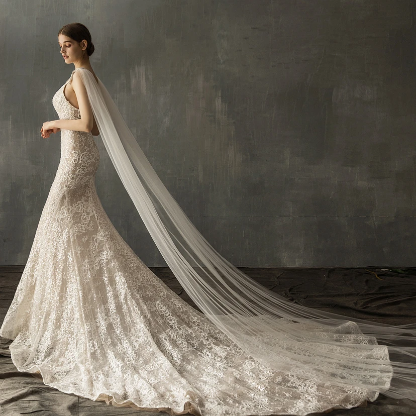 Ethereal Tulle Cathedral Wedding Veil view 2