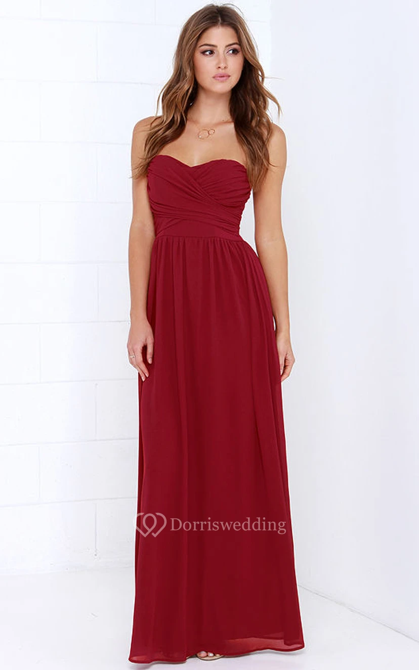 Chiffon Chic Dress With Crisscross Ruched Bodice view 13