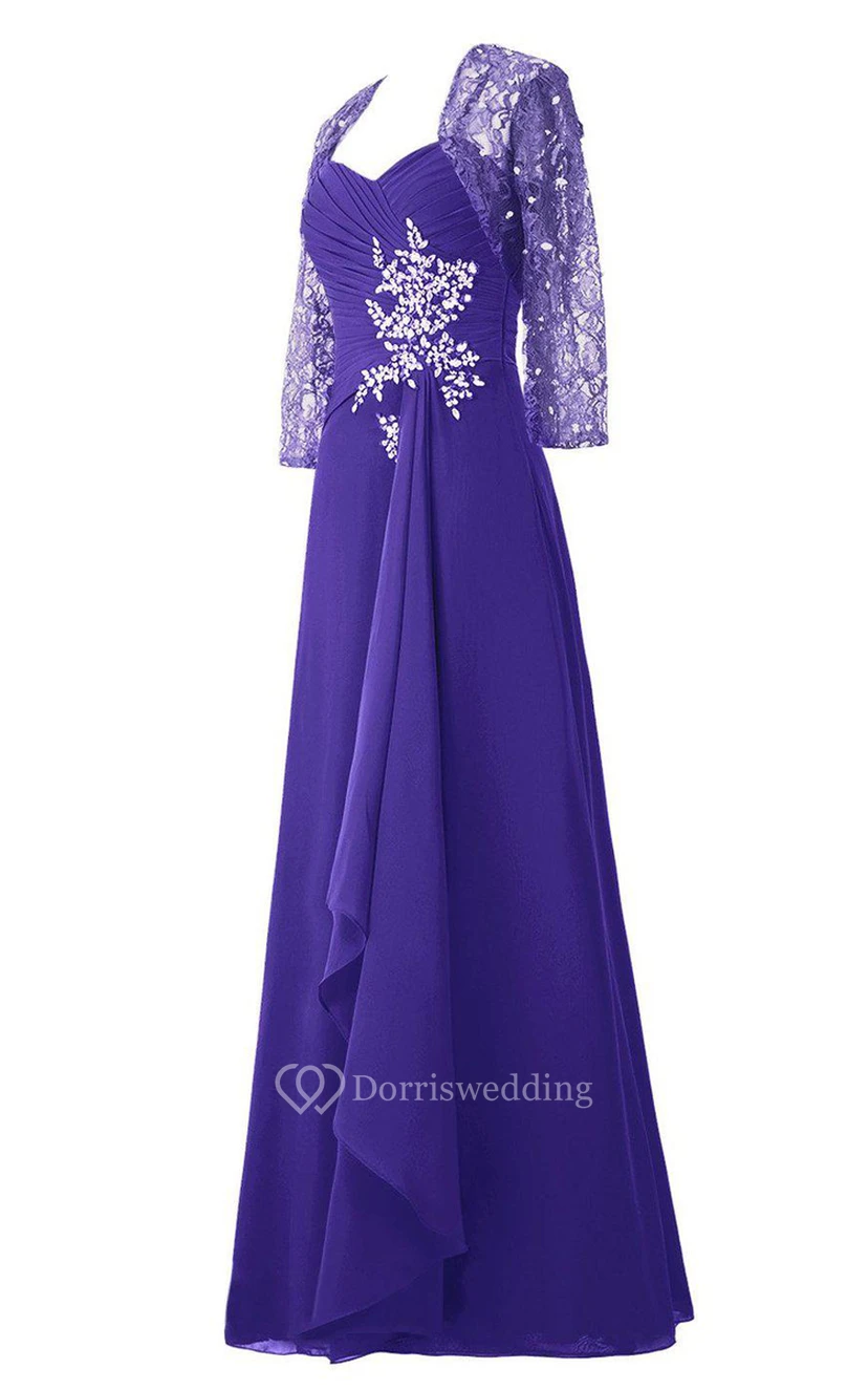 Ärmelloses Chiffonkleid mit passender, transparenter Jacke view 2