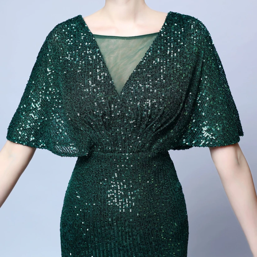 Elegantes Abendkleid mit Polyestergarn, Quasten, Pailletten und Fischschwanzsaum für Damen im Herbst view 40