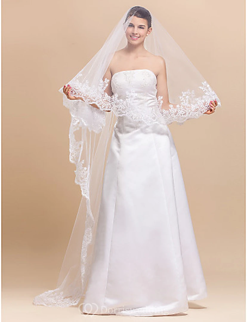 Gracious One-tier Tulle Chapel Wedding Veil
