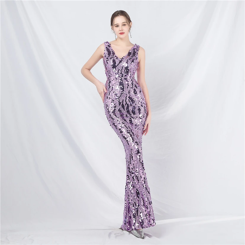 Robe de soirée longue à sequins irisés, nouvelle création view 25